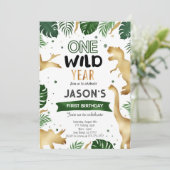 Dinosaur Birthday Party Einladung (Stehend Vorderseite)