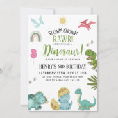 Dinosaur Birthday Party Einladung (Vorderseite)