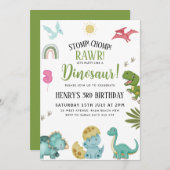 Dinosaur Birthday Party Einladung (Vorne/Hinten)