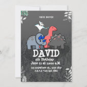 Dinosaur Birthday Party Einladung (Vorderseite)