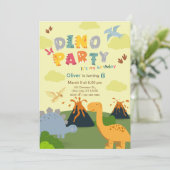 Dinosaur Birthday Party Einladung (Stehend Vorderseite)
