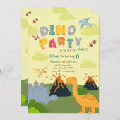 Dinosaur Birthday Party Einladung (Vorne/Hinten)
