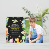 Dinosaur Birthday Party Einladung (Stehend Vorderseite)