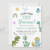 Dinosaur Birthday Party Einladung (Vorderseite)