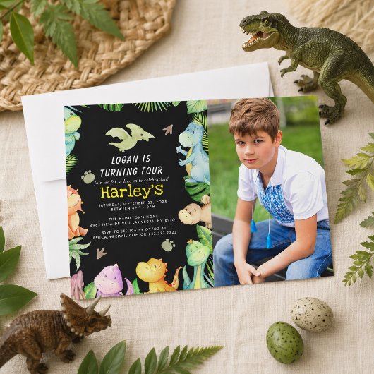 Dinosaur Birthday Party Einladung