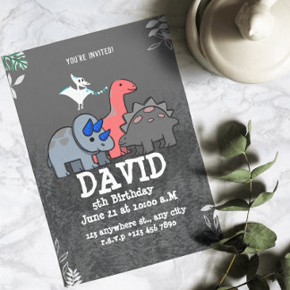 Dinosaur Birthday Party Einladung