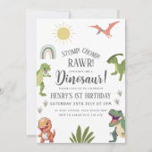 Dinosaur Birthday Party Einladung (Vorderseite)