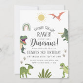 Dinosaur Birthday Party Einladung (Vorderseite)