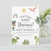 Dinosaur Birthday Party Einladung (Stehend Vorderseite)