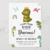 Dinosaur Birthday Party Einladung (Vorne/Hinten)