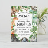 Dinosaur Birthday Party Einladung (Stehend Vorderseite)