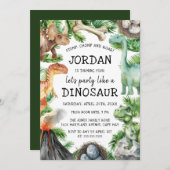 Dinosaur Birthday Party Einladung (Vorne/Hinten)