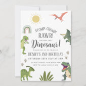 Dinosaur Birthday Party Einladung (Vorderseite)