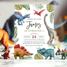 Dinosaur Birthday Party Einladung Template, Dinos