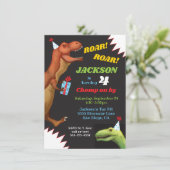 Dinosaur Birthday Party Einladungen (Stehend Vorderseite)