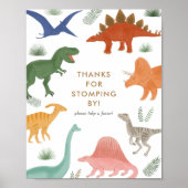 Dinosaur Birthday Party favorisiert Unterschrift Poster (Vorne)