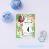 Dinosaur Birthday Party Foto Budget Flyer (Einzeln)