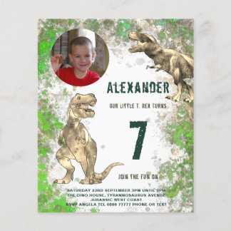 Dinosaur Birthday Party Foto Budget Flyer