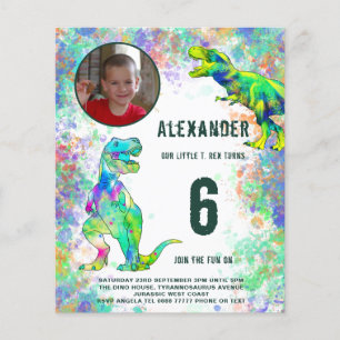 Dinosaur Birthday Party Foto Budget Flyer