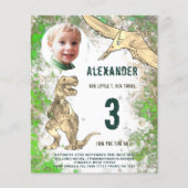 Dinosaur Birthday Party Foto Budget Flyer (Vorne)