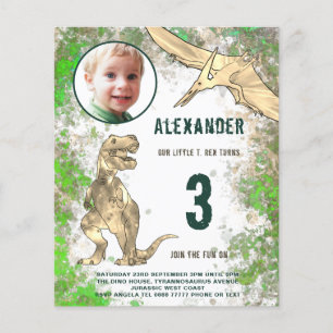 Dinosaur Birthday Party Foto Budget Flyer