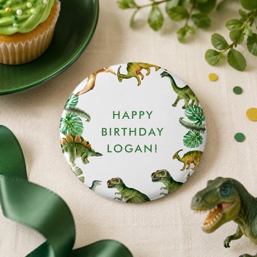 Dinosaur Birthday Party Foto Button