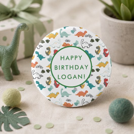 Dinosaur Birthday Party Foto Button