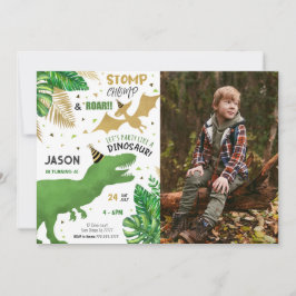 Dinosaur Birthday Party Foto Einladung