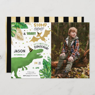 Dinosaur Birthday Party Foto Einladung