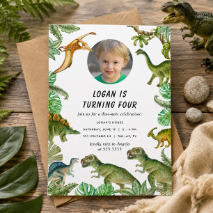 Dinosaur Birthday Party Foto Einladung