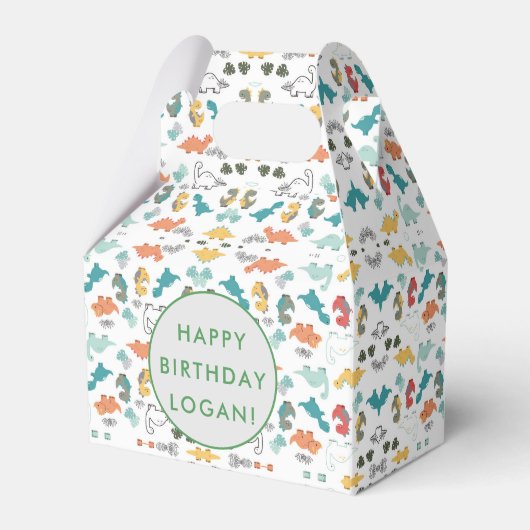 Dinosaur Birthday Party Foto Geschenkschachtel (Vorderseite)
