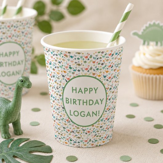 Dinosaur Birthday Party Foto Pappbecher