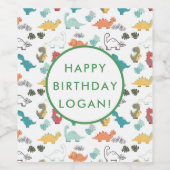 Dinosaur Birthday Party Foto Weinetikett (Einzelnes Label)