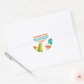 Dinosaur Birthday Party Gefallen Geschenksticker Runder Aufkleber (Umschlag)