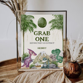 Dinosaur Birthday Party Gefallen-Zeichen Poster