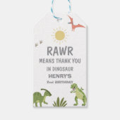 Dinosaur Birthday Party Geschenkanhänger (Vorderseite)