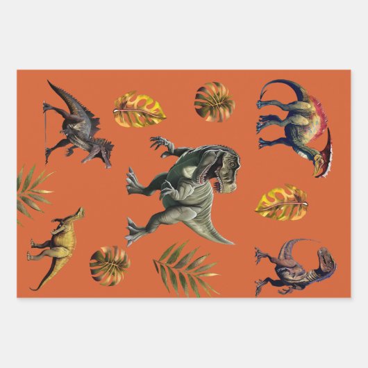 Dinosaur Birthday Party Geschenkpapier Set (Vorderseite)