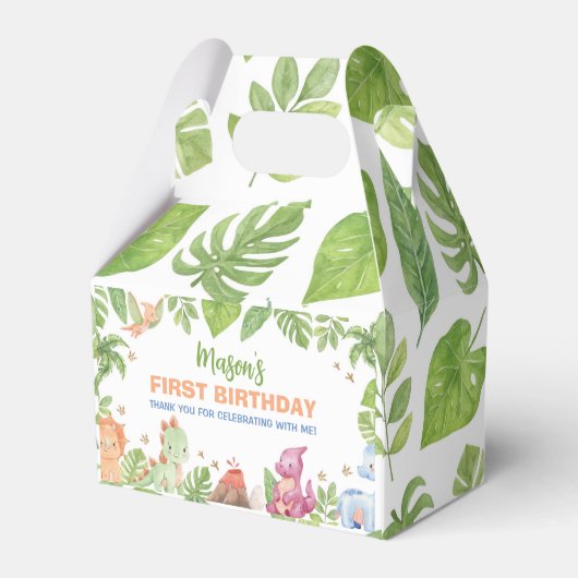 Dinosaur Birthday Party Geschenkschachtel (Rückseite)