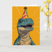 Dinosaur Birthday Party Grußkarte Karte (Gelbe Blume)