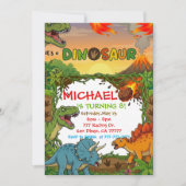 Dinosaur Birthday Party Invitation Einladung (Vorderseite)