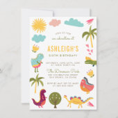 Dinosaur Birthday Party | Junge oder Mädchen Gebur Einladung (Vorderseite)