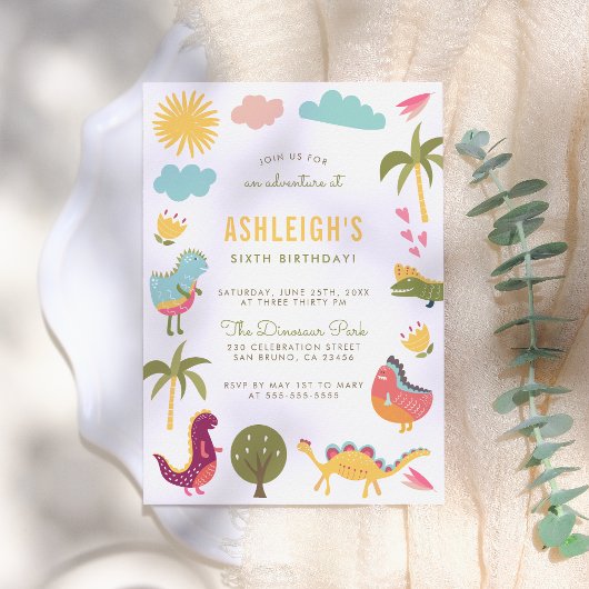 Dinosaur Birthday Party | Junge oder Mädchen Gebur Einladung