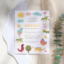 Dinosaur Birthday Party | Junge oder Mädchen Gebur