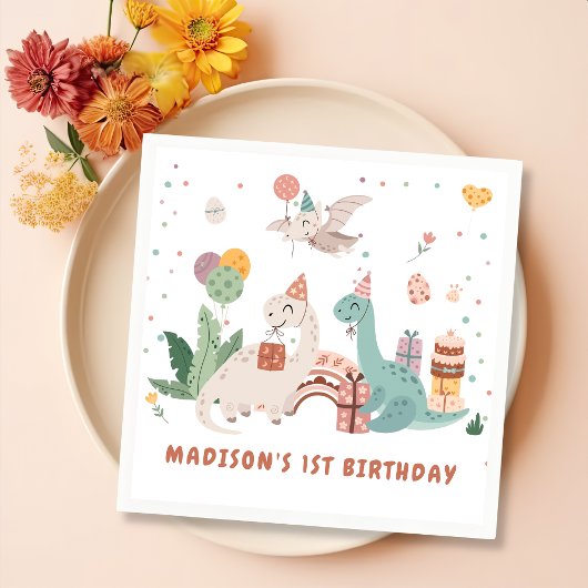 Dinosaur Birthday Party Napkins Serviette