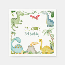 Dinosaur Birthday Party Paper Napkin Serviette