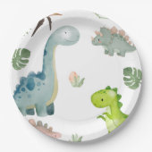 Dinosaur Birthday Party Paper Pappteller (Vorderseite)