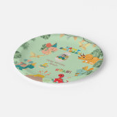 Dinosaur Birthday Party Paper Plate - Custom Foto Pappteller (Schrägansicht)