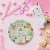 Dinosaur Birthday Party Paper Plate - Custom Foto Pappteller (Party)