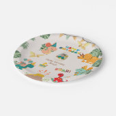 Dinosaur Birthday Party Paper Plate - Custom Foto Pappteller (Schrägansicht)