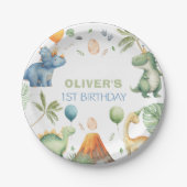 Dinosaur Birthday Party Paper Plates Pappteller (Vorderseite)